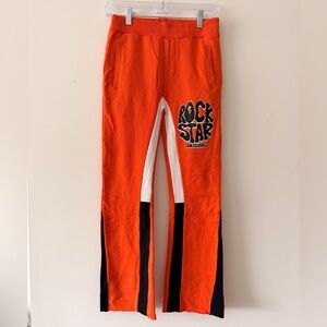 Rockstar Original Kids' Orange and Black Flared Joggers Size 12